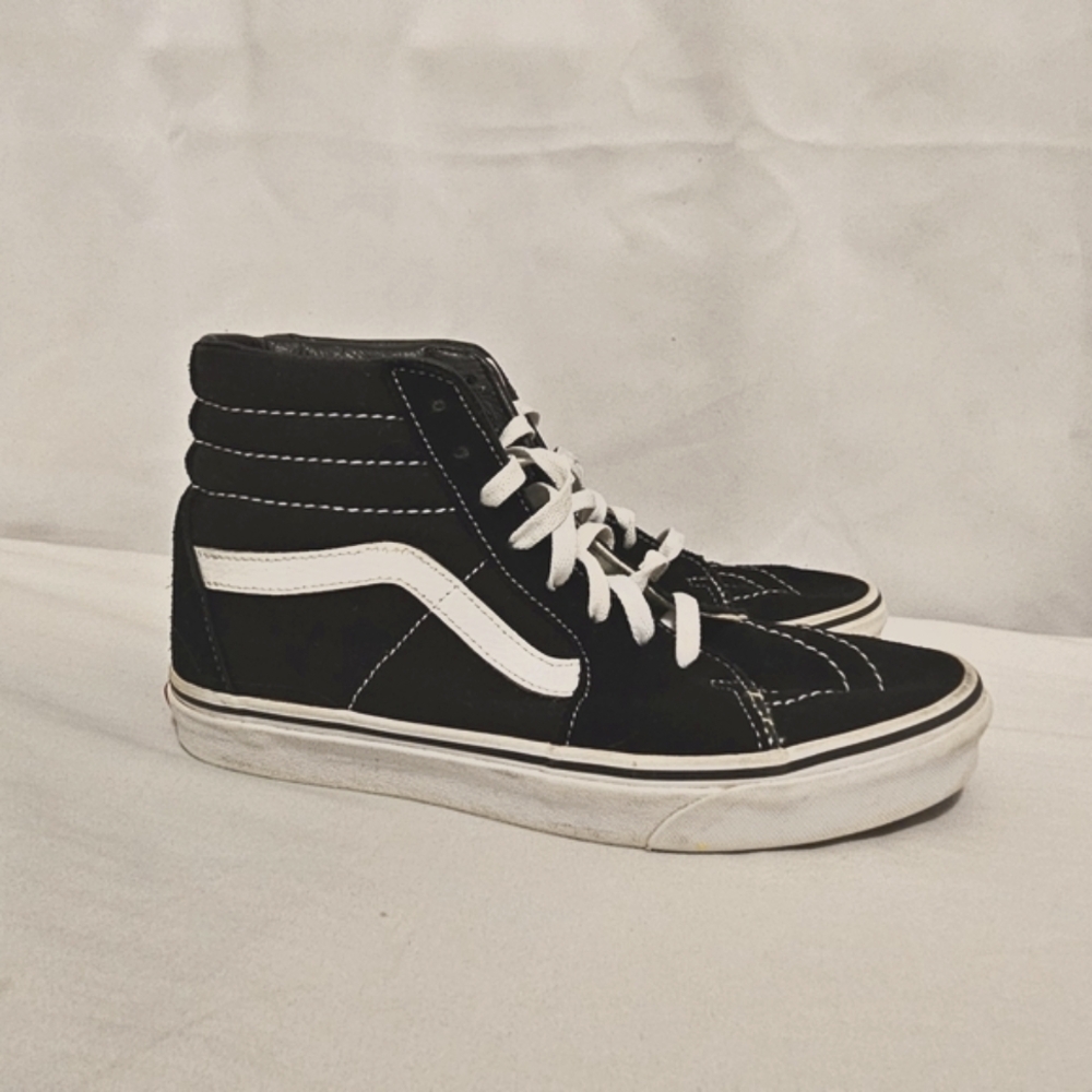 Vans Black and White High-Top Athletic Shoes